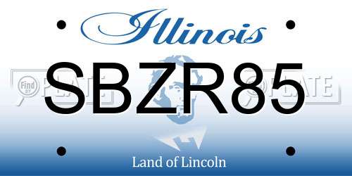SBZR85 Illinois License Plate