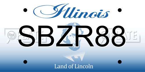 SBZR88 Illinois License Plate