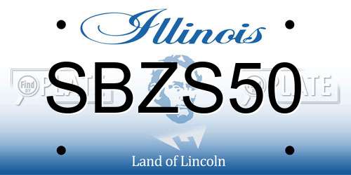 SBZS50 Illinois License Plate