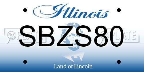 SBZS80 Illinois License Plate