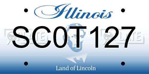 SC0T127 Illinois License Plate