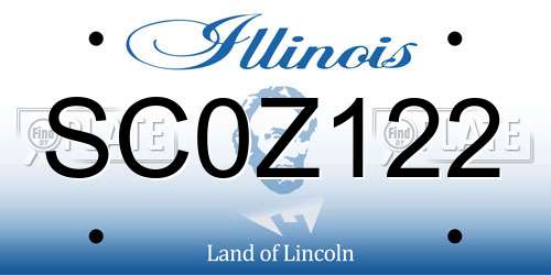 SC0Z122 Illinois License Plate