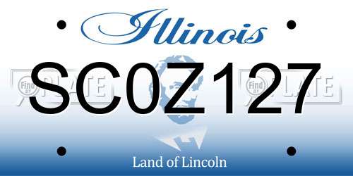 SC0Z127 Illinois License Plate