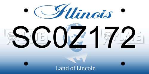 SC0Z172 Illinois License Plate