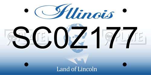 SC0Z177 Illinois License Plate