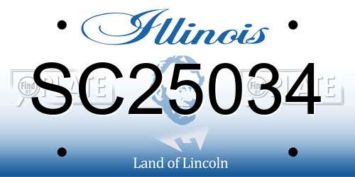SC25034 Illinois License Plate