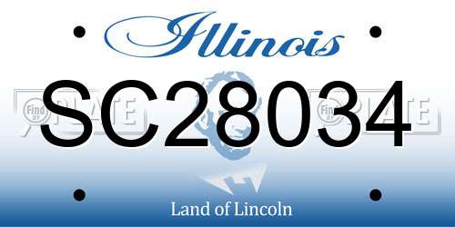 SC28034 Illinois License Plate