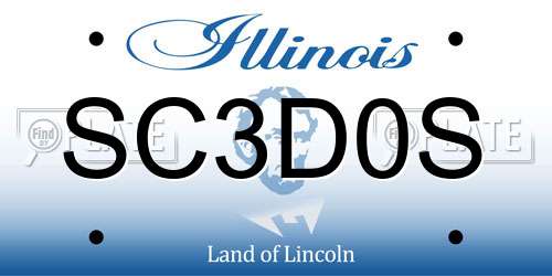 SC3D0S Illinois License Plate