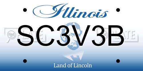 SC3V3B Illinois License Plate