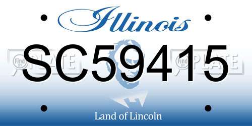SC59415 Illinois License Plate