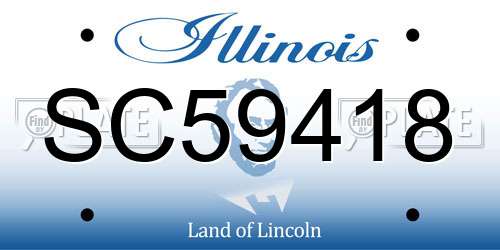 SC59418 Illinois License Plate