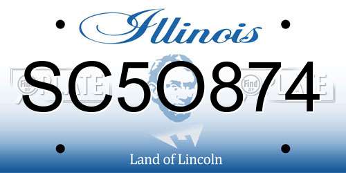 SC5O874 Illinois License Plate