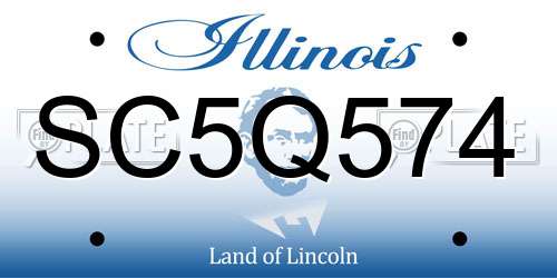 SC5Q574 Illinois License Plate