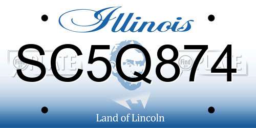 SC5Q874 Illinois License Plate