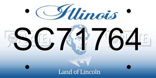 SC71764 Illinois License Plate