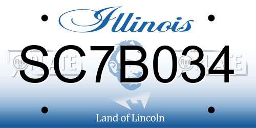 SC7B034 Illinois License Plate