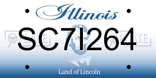 SC7I264 Illinois License Plate