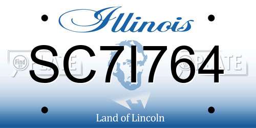 SC7I764 Illinois License Plate