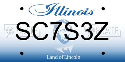 SC7S3Z Illinois License Plate