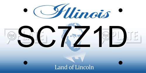 SC7Z1D Illinois License Plate