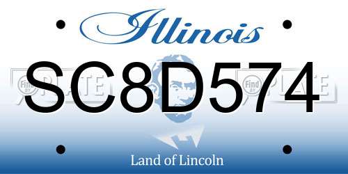 SC8D574 Illinois License Plate