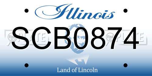 SCB0874 Illinois License Plate