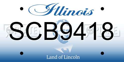 SCB9418 Illinois License Plate