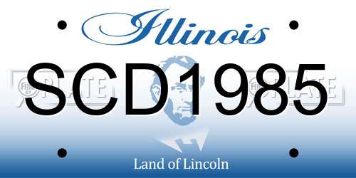 SCD1985 Illinois License Plate