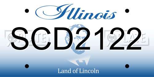 SCD2122 Illinois License Plate
