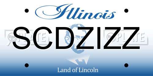 SCDZIZZ Illinois License Plate
