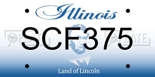 SCF375 Illinois License Plate