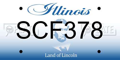 SCF378 Illinois License Plate