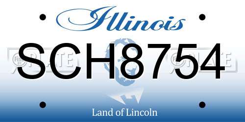 SCH8754 Illinois License Plate