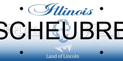 SCHEUBRB Illinois License Plate