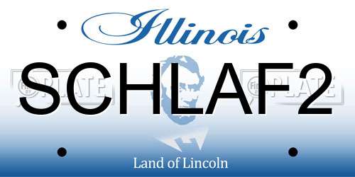 SCHLAF2 Illinois License Plate