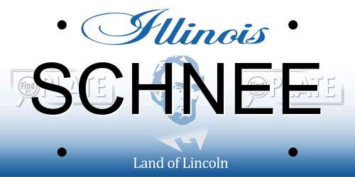 SCHNEE Illinois License Plate
