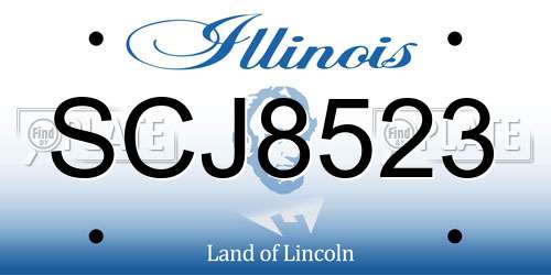 SCJ8523 Illinois License Plate