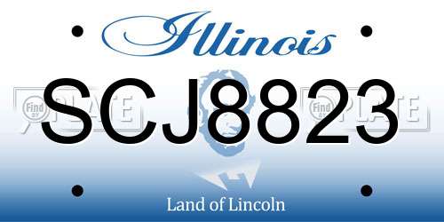 SCJ8823 Illinois License Plate