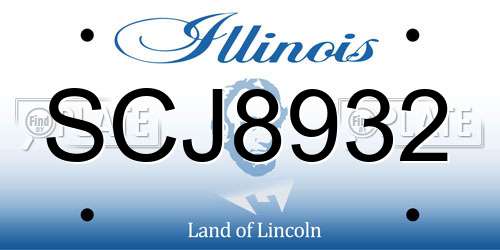 SCJ8932 Illinois License Plate