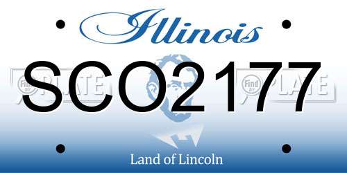 SCO2177 Illinois License Plate
