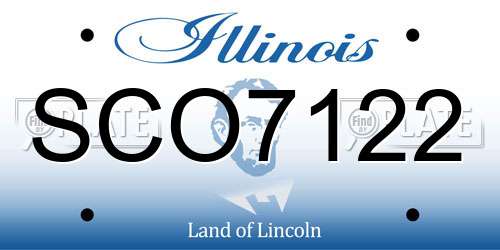 SCO7122 Illinois License Plate