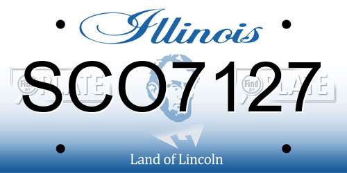 SCO7127 Illinois License Plate