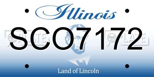 SCO7172 Illinois License Plate