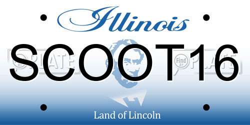 SCOOT16 Illinois License Plate