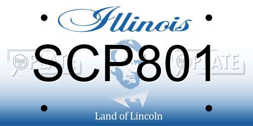 SCP801 Illinois License Plate