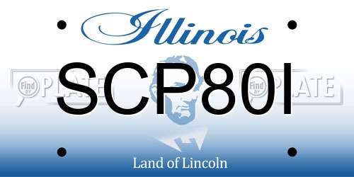 SCP80I Illinois License Plate