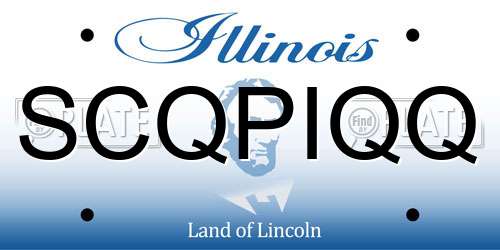 SCQPIQQ Illinois License Plate