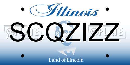 SCQZIZZ Illinois License Plate