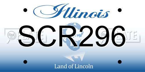 SCR296 Illinois License Plate