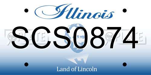 SCS0874 Illinois License Plate